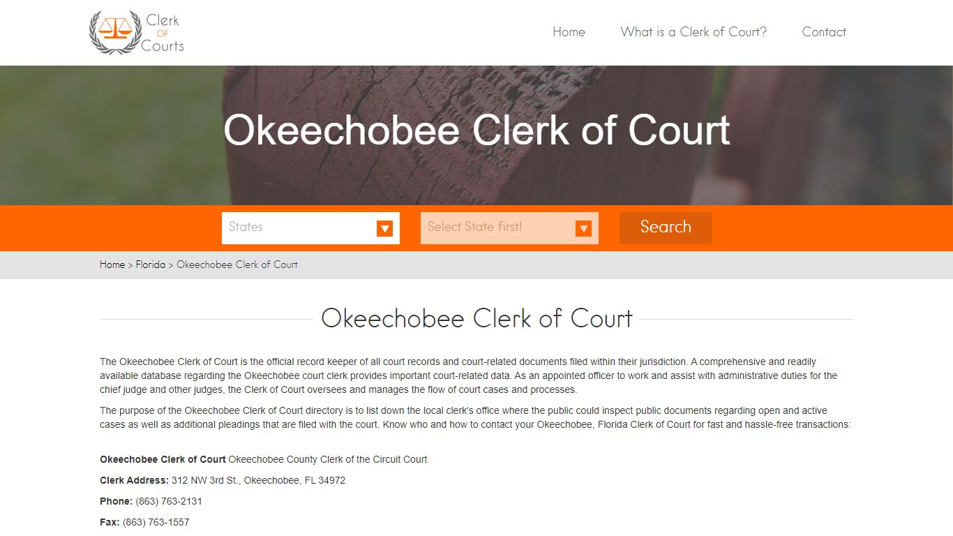 Find Your Okeechobee County Clerk of Courts in FL - clerk-of-courts.com